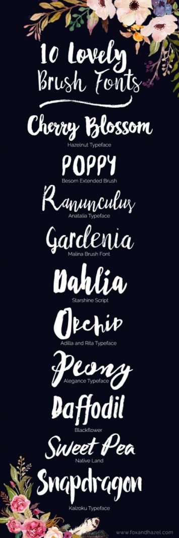 10 brush letters fonts that i love and you will too fox hazel
