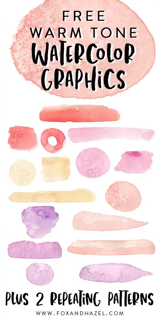 free watercolor graphics in warm cool tones fox hazel