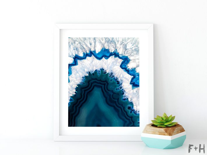 Gorgeous Free Blue Agate Wall Art Print Fox Hazel