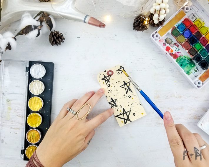 watercolor christmas gift tags