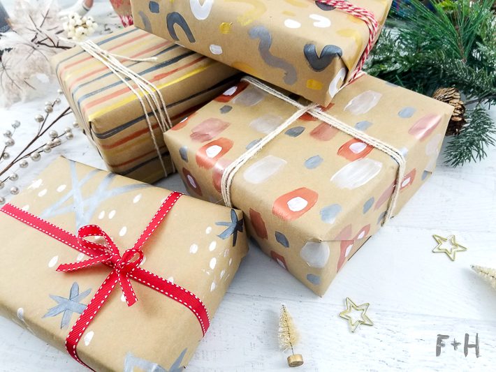 hand-painted kraft wrapping paper